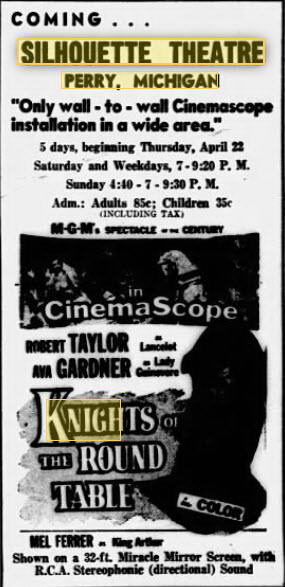 Silhouette Theater - APRIL 21 1954 AD